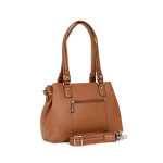 Sac port� �paule 2 anses cuir confort tan