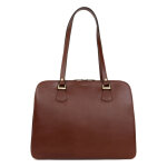 Sac port paule 2 anses - tablette & a4 - cuir de vachette - marron - rpublique