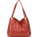 Sac porté epaule cuir de vachette - doublure polyester rouge Sac porté epaule cuir de vachette - doublure polyester rouge