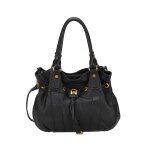 Sac port paule m noir en cuir camille