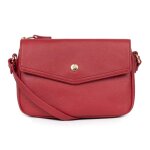 Sac porté travers luna rouge foncé en cuir opal Sac porté travers luna rouge foncé en cuir opal