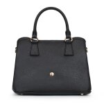 Sac porté main 2 poignées luna noir en cuir lia Sac porté main 2 poignées luna noir en cuir lia
