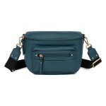 Sac porté travers taima bleu pétrole en cuir zola Sac porté travers taima bleu pétrole en cuir zola
