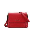 Sac rabat port travers raquel en cuir - rouge
