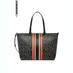 Sac shopping m beige / noir gris en coton