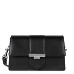Sac trotteur à rabat avec fermoir s paris ily noir en cuir Sac trotteur à rabat avec fermoir s paris ily noir en cuir