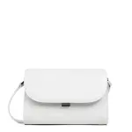 Sac trotteur a rabat avec fermoir s suave even gris clair en cuir
