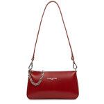 Sac trotteur suave even en cuir carmin rouge
