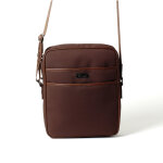 Sacoche cuir marron bandoulire en tissu