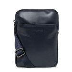 Sacoche zippée s capital bleu foncé en cuir Sacoche zippée s capital bleu foncé en cuir