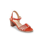 Salomes � talon femme lania corail en cuir