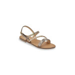 Sandales batresse beige - serpent en cuir
