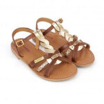 Sandale enfant badami tan / or - les tropziennes en cuir