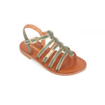 Sandale enfant monzar vert en cuir