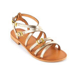 Sandale femme boucle or - les trop�ziennes en cuir