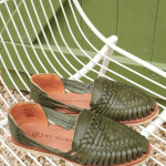 Sandales femmes en cuir alegre olive vert