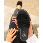 Sandales plates femme cuir noire Sandales plates femme cuir noire