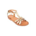 Sandale femme hamsuni doré en cuir Sandale femme hamsuni doré en cuir