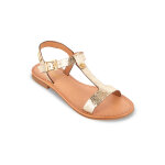 Sandale haken or en cuir