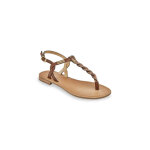 Sandales hamsong tan - rose en cuir marron