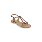 Sandales happy tan en cuir marron clair