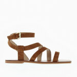 Sandales plates  brides femme - caf marron