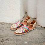 Sandales tresses nayeli iris dor en cuir