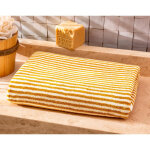Serviette de bain en coton jaune ocre motif rayures - collection charlie
