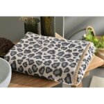 Serviette de bain en coton fauve - anthracite