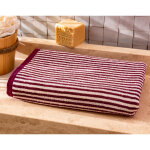 Serviette de bainn coton violette aubergine motif rayures - collection charlie
