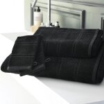 Serviette de toilette coton velours éponge noire aliciaserv Serviette de toilette coton velours éponge noire aliciaserv