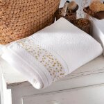 Serviette de toilette coton herbal blanc craie