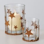 Set de 2 photophores en verre starshy marron rouille