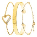 Set de 3 bracelets so charm ; orne de cristaux swarovski ; bs040 - dore + b2500 - dore + b2371 - dore ...