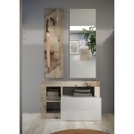 Set 3 pieces meuble d'entre blanc tons bois