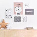 Set de 6 cadres blancs - chat Set de 6 cadres blancs - chat