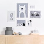 Set de 6 cadres blancs - ours