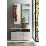 Set de meuble d'entre damano 3 pieces meuble a chaussure miroir porte manteau l91 cm