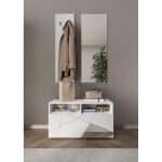 Set de meuble d'entre villaricca coloris blanc serigraphie miroir l91 cm