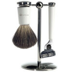 Set de rasage 3 pieces blanc - lames mach 3 ; - mencorner