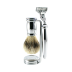 Set de rasage 3 pieces chrome - lames mach 3 ;