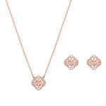 Set swarovski 5516488 - set collier et boucles d'oreilles mtal rose pierres sertis blanc femme