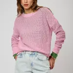 T - shirt ajouré rose femme leore violet en coton T - shirt ajouré rose femme leore violet en coton