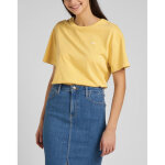 T - shirt femme uni - jaune en coton T - shirt femme uni - jaune en coton