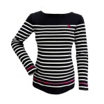 T - shirt de grossesse marinire manches longues bleu cache coeur lingerie en coton bio