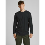 T - shirt long line fit col rond manches longues noir en coton T - shirt long line fit col rond manches longues noir en coton