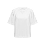 T - shirt loose fit col rond manches chauve - souris manches courtes blanc en coton fleur T - shirt loose fit col rond manches chauve - souris manches courtes blanc en coton fleur