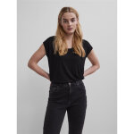 T - shirt loose fit manches courtes noir en viscose nell