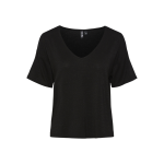 T - shirt loose fit manches courtes noir en viscose zadie