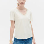 T - shirt manche courte beige en coton T - shirt manche courte beige en coton